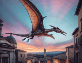 Odważysz się spojrzeć w niebo? Pteranodon w Zatorze wygląda jakby miał zaraz odlecieć!