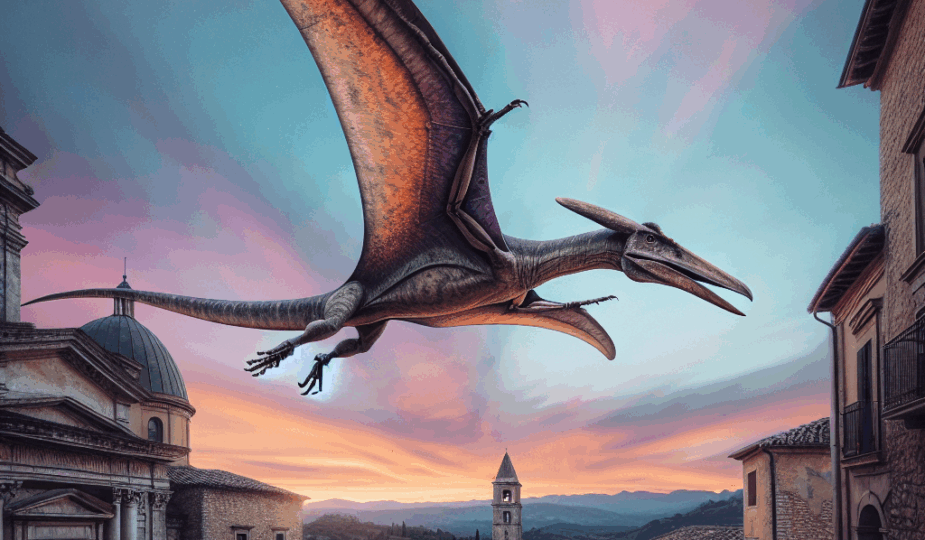 Odważysz się spojrzeć w niebo? Pteranodon w Zatorze wygląda jakby miał zaraz odlecieć!